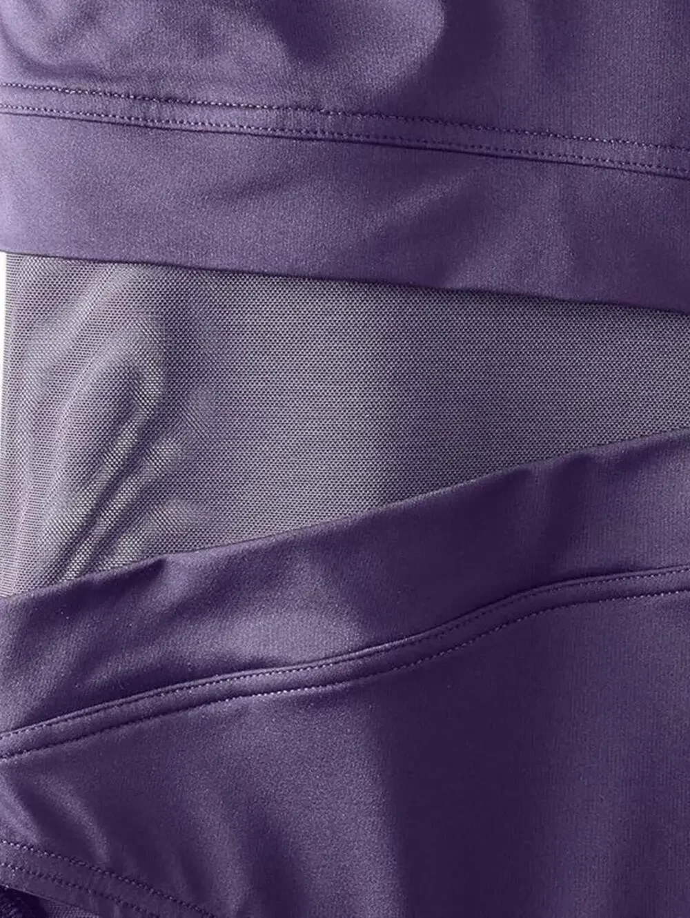 NEW Lands End Size 14 Blackberry Control Mesh Swimsuit Purple Goddess One Strap